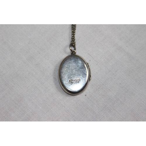 1016 - DEMI BRIGHT-CUT SILVER LOCKET NECKLACE