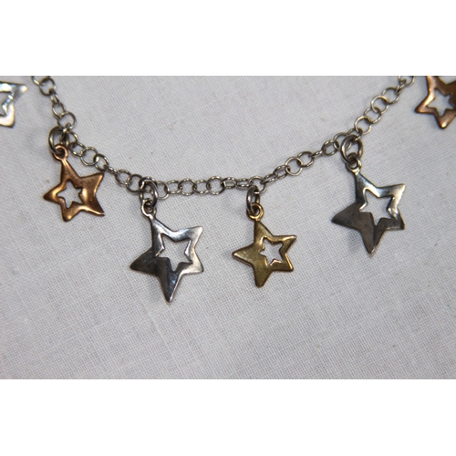 1022 - SILVER BRACELET WITH STAR CHARMS