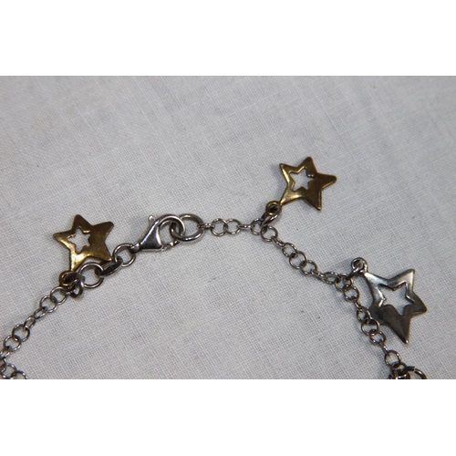 1022 - SILVER BRACELET WITH STAR CHARMS