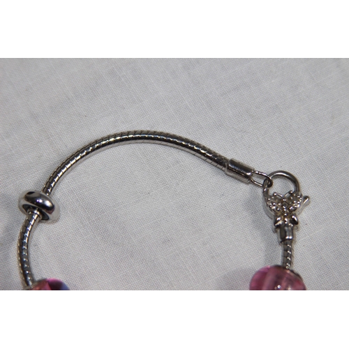 1025 - CHRYSALIS SILVER BEAD CHARM BRACELET - 30G