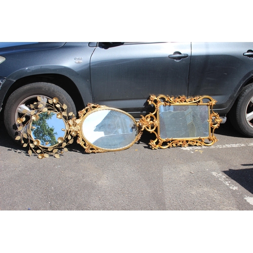 187 - 3 X ORNATE MIRRORS 
82 X 53CM