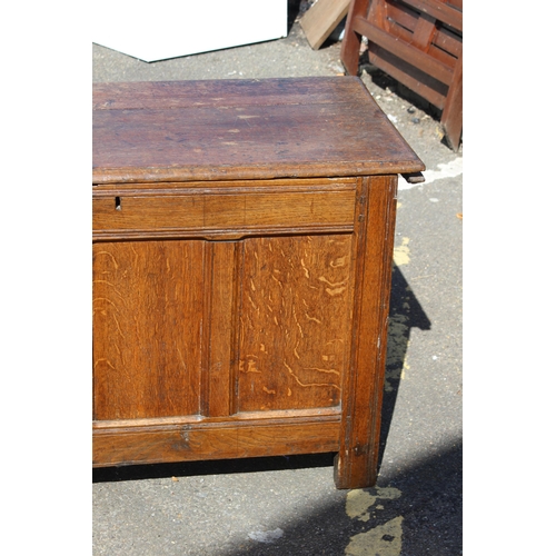 8 - 18TH CENTURY ANTIQUE OAK COFFER MULE CHEST TRUNK 
115 X 50 X 63