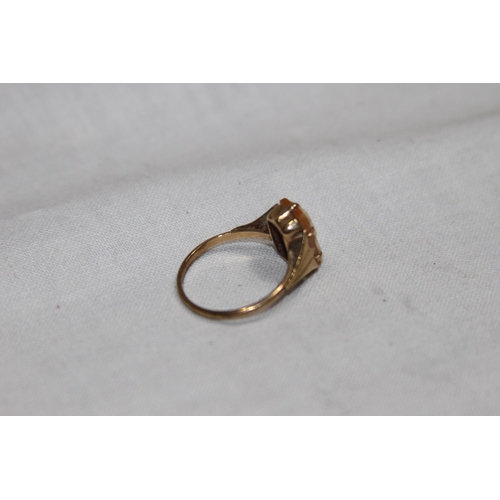 1164 - CAMEO SET 9CT GOLD RING - 1.92G - SIZE N 1/2