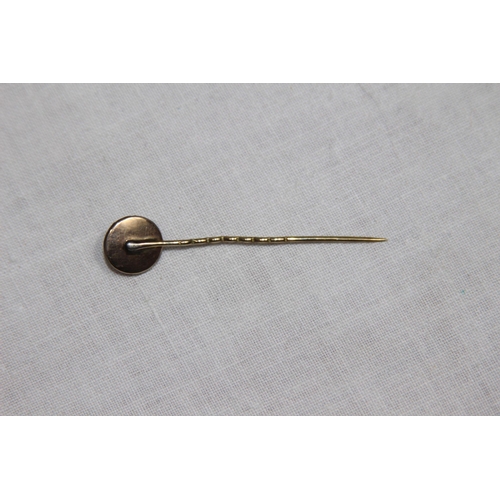 1170 - 19TH CENTURY 9CT GOLD TESTED STICK PIN - 1.2G