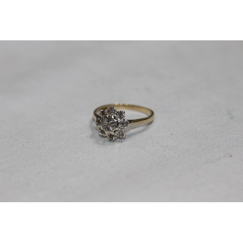 1183 - MULTI DIAMOND SET 9CT GOLD RING - 2.34G - SIZE O