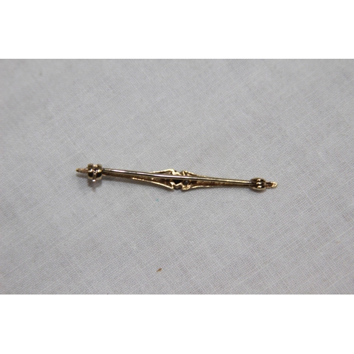 1189 - 9CT GOLD SAPPHIRE SET PIN BROOCH - 1.52G