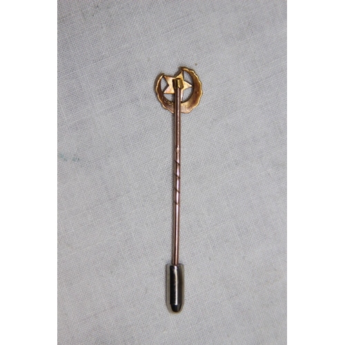 1198 - 15CT GOLD 19TH CENTURY SEED PEARL STICK PIN - 1.73G