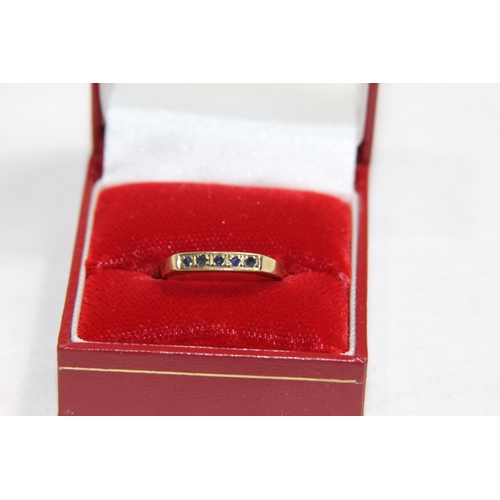 1203 - SAPPHIRE SET 9CT GOLD RING - 2G - SIZE L 1/2