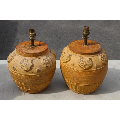 209 - PAIR OF POTTERY LAMPS
30CM