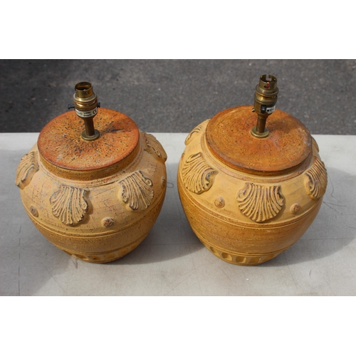 209 - PAIR OF POTTERY LAMPS
30CM