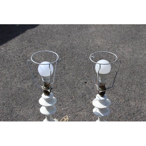 216 - PAIR OF PILLAR LAMPS 
80CM