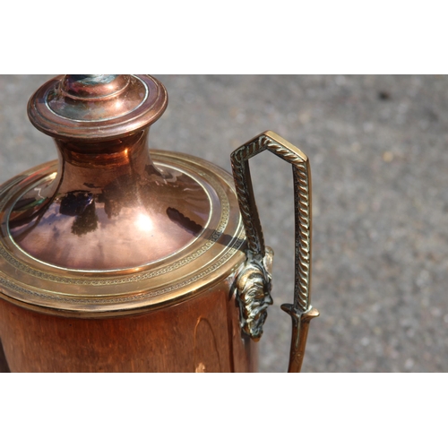 217 - INTERESTING BRASS AND COPPER LAMP
57CM