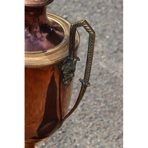 217 - INTERESTING BRASS AND COPPER LAMP
57CM