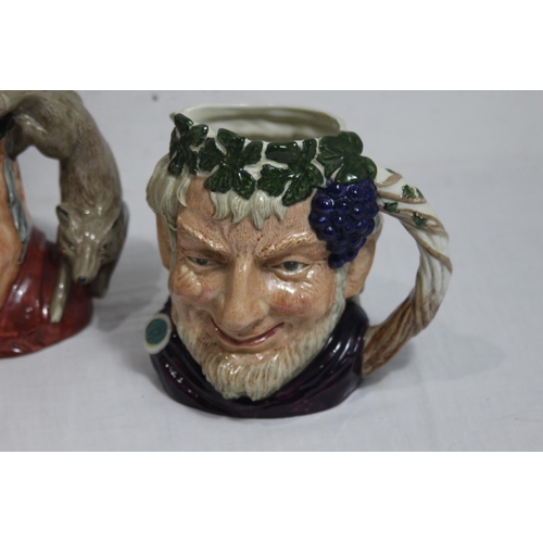 393 - 3 X ROYAL DOULTON TOBY JUGS - GONE AWAY, BACCHUS AND BUFFALO BILL
21CM