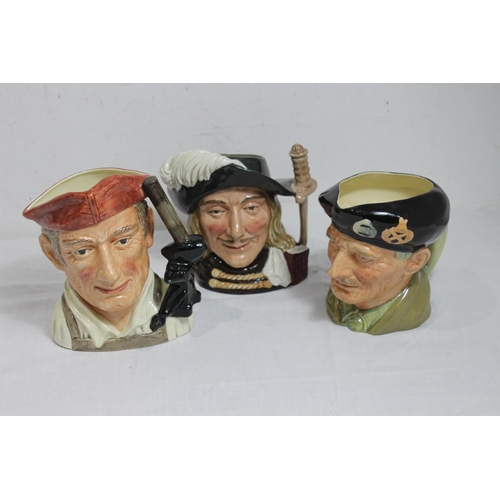 394 - 3 X ROYAL DOULTON TOBY JUGS - BLACKSMITHS, MONTY AND ARAMIS
20CM