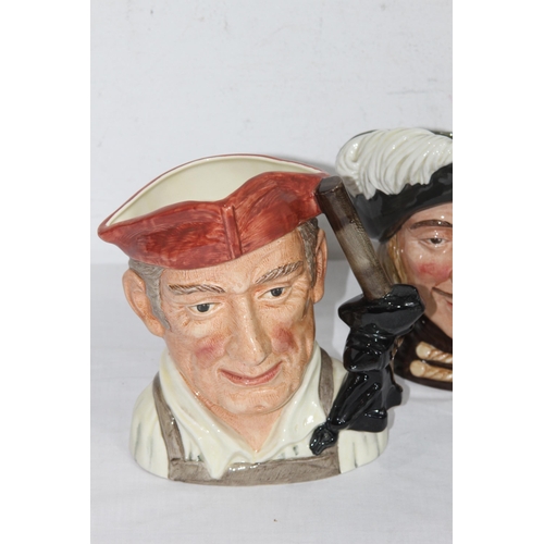 394 - 3 X ROYAL DOULTON TOBY JUGS - BLACKSMITHS, MONTY AND ARAMIS
20CM