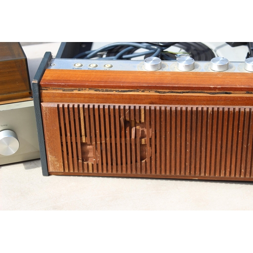 767 - VINTAGE STEREO SYSTEM, VINTAGE TURNTABLE AND PAIR OF SPEAKERS