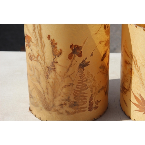 227 - 2 X SIGNED B.HOOK PRESSED FLOWERS LAMP SHADES
32CM