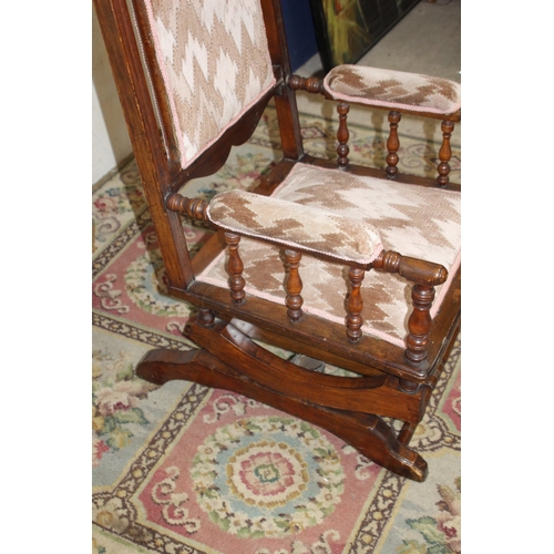 31 - EDWARDIAN NURSING CHAIR 
59 X 54 X 108CM