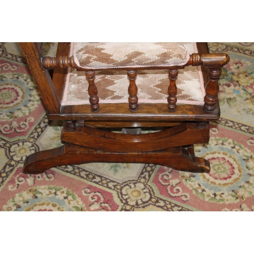 31 - EDWARDIAN NURSING CHAIR 
59 X 54 X 108CM