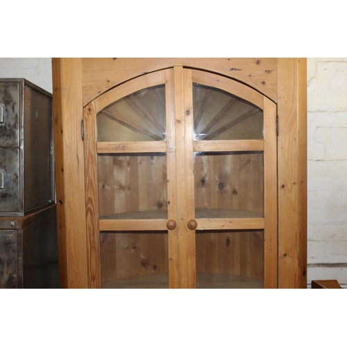 33 - TALL PINE  CORNER CUPBOARD WITH DOMED BACK 
88 X 52 X 208CM