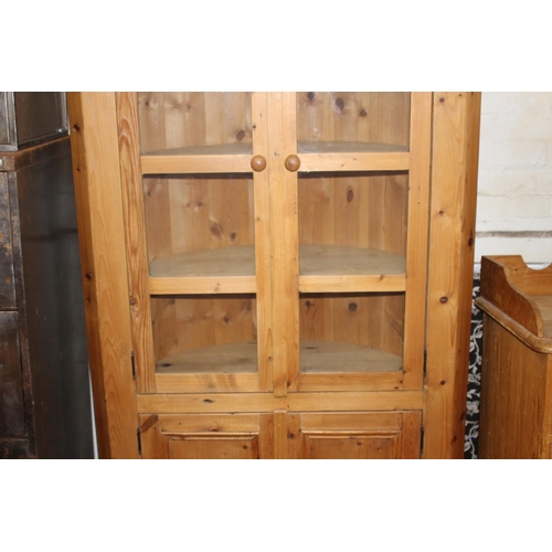 33 - TALL PINE  CORNER CUPBOARD WITH DOMED BACK 
88 X 52 X 208CM