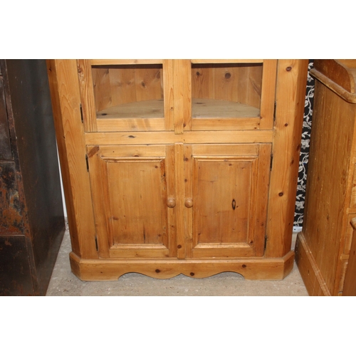 33 - TALL PINE  CORNER CUPBOARD WITH DOMED BACK 
88 X 52 X 208CM