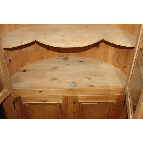 33 - TALL PINE  CORNER CUPBOARD WITH DOMED BACK 
88 X 52 X 208CM