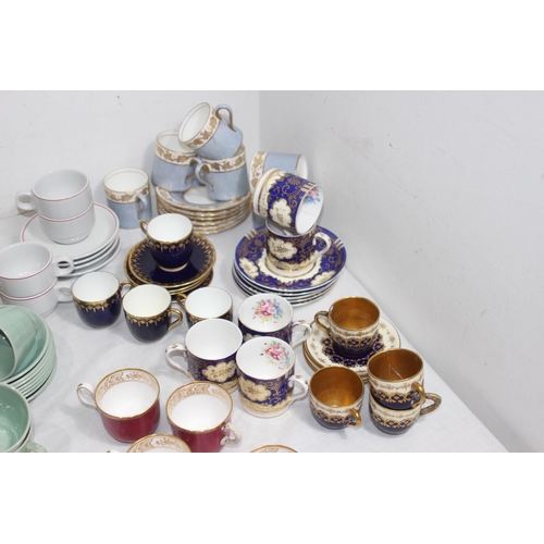 355 - BOX OF VARIOUS VINTAGE CABINET CUPS AND SAUCERS