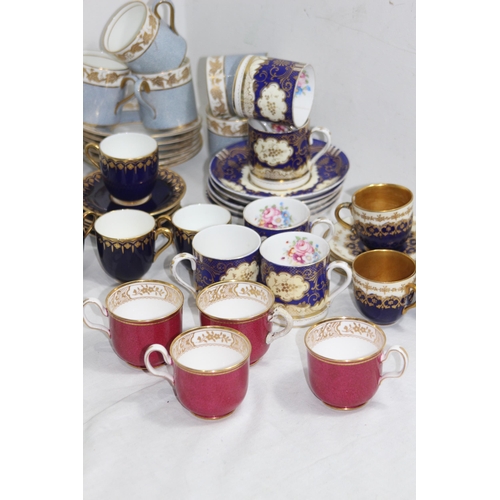 355 - BOX OF VARIOUS VINTAGE CABINET CUPS AND SAUCERS