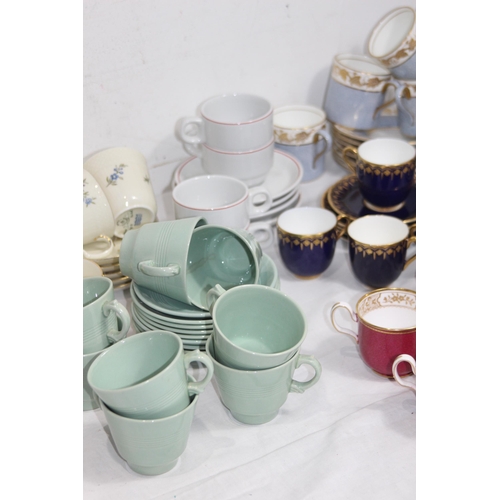 355 - BOX OF VARIOUS VINTAGE CABINET CUPS AND SAUCERS