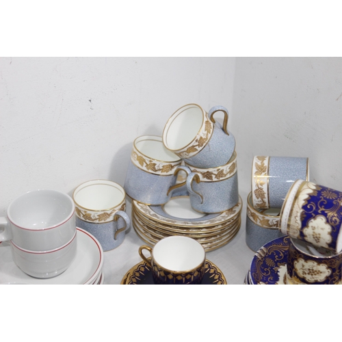 355 - BOX OF VARIOUS VINTAGE CABINET CUPS AND SAUCERS