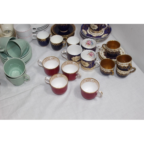 355 - BOX OF VARIOUS VINTAGE CABINET CUPS AND SAUCERS