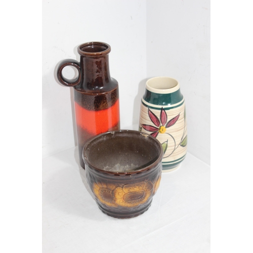 371 - 2 X WEST GERMAN VASES AND POT
29CM