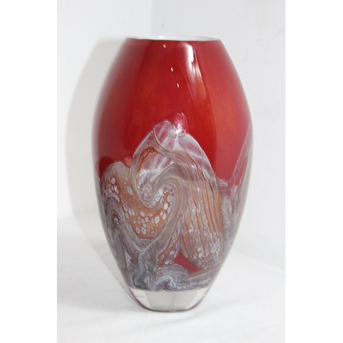 374 - ART GLASS VASE AND BOWL STAMPED RG BB TO BOTTOM
24CM