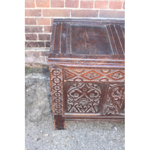 57 - ANTIQUE CIRCA 1720S JACOBEAN TRUNK 
123 X 55 X 58CM