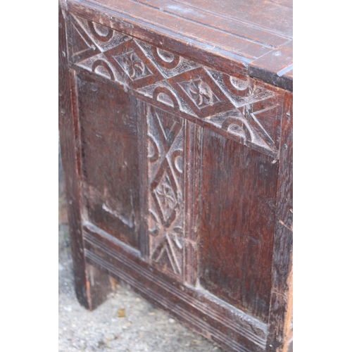 57 - ANTIQUE CIRCA 1720S JACOBEAN TRUNK 
123 X 55 X 58CM