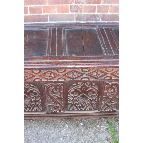 57 - ANTIQUE CIRCA 1720S JACOBEAN TRUNK 
123 X 55 X 58CM