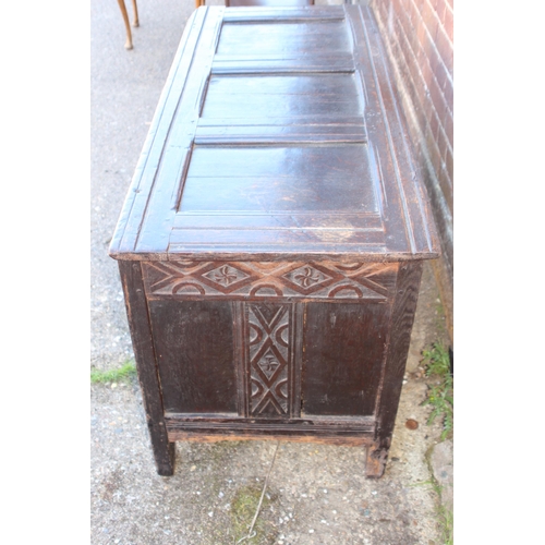 57 - ANTIQUE CIRCA 1720S JACOBEAN TRUNK 
123 X 55 X 58CM