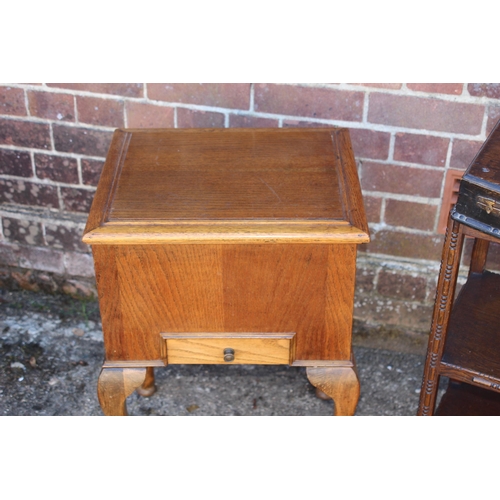 61 - VINTAGE WORKBOX AND CONTENTS AND CUTLERY BOX
45X 35 X 77CM