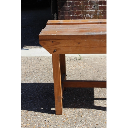 62 - PINE WORK BENCH 
123 X 63 X 100CM