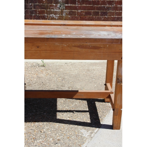 62 - PINE WORK BENCH 
123 X 63 X 100CM