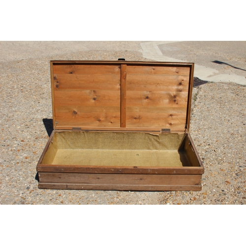 63 - VINTAGE WOODEN TOOL / WORK BOX 
123 X 63 X 24CM