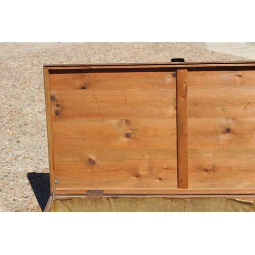 63 - VINTAGE WOODEN TOOL / WORK BOX 
123 X 63 X 24CM