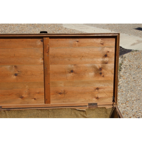 63 - VINTAGE WOODEN TOOL / WORK BOX 
123 X 63 X 24CM