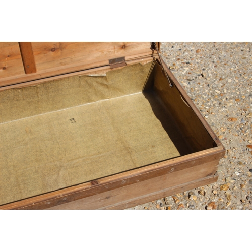 63 - VINTAGE WOODEN TOOL / WORK BOX 
123 X 63 X 24CM