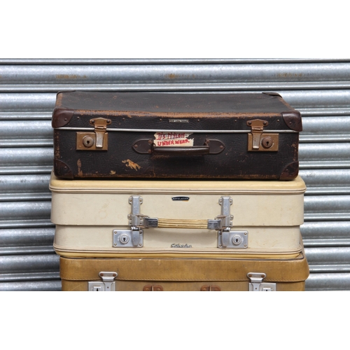 126 - 7 X VINTAGE SUITCASES 
78 X 47 X 24CM