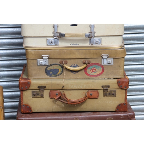 126 - 7 X VINTAGE SUITCASES 
78 X 47 X 24CM