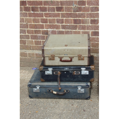 127 - 7 X VINTAGE SUITCASES 
90 X 53 X 34CM