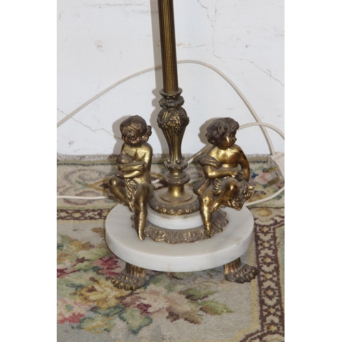 231 - ORNATE BRASS AND ONYX STANDARD LAMP
155CM